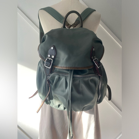 MZ Wallace Marlena Army Green Nylon Backpack Olive